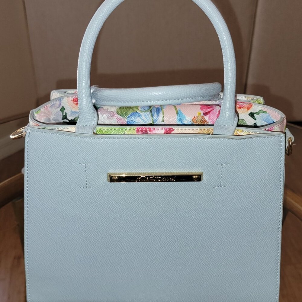 Betsy Johnson Floral Print /Baby Blue Purse Bag Crossbody